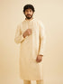 Manyavar Cream Beige Kurta Set with Patra Work