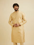 Manyavar Light Fawn Kurta Set with Patra Work
