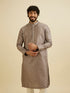 Manyavar Battleship Grey Kurta Set with Patra Work
