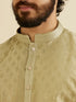 Manyavar Soft Green Kurta Set with Patra Work