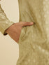Manyavar Soft Green Kurta Set with Patra Work