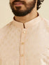 Manyavar Pale Peach Kurta Set with Patra Work