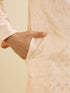 Manyavar Pale Peach Kurta Set with Patra Work