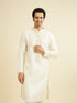 Manyavar Warm White Kurta Set with Patra Work
