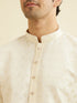 Manyavar Warm White Kurta Set with Patra Work