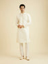 Manyavar Warm White Kurta Set with Patra Work