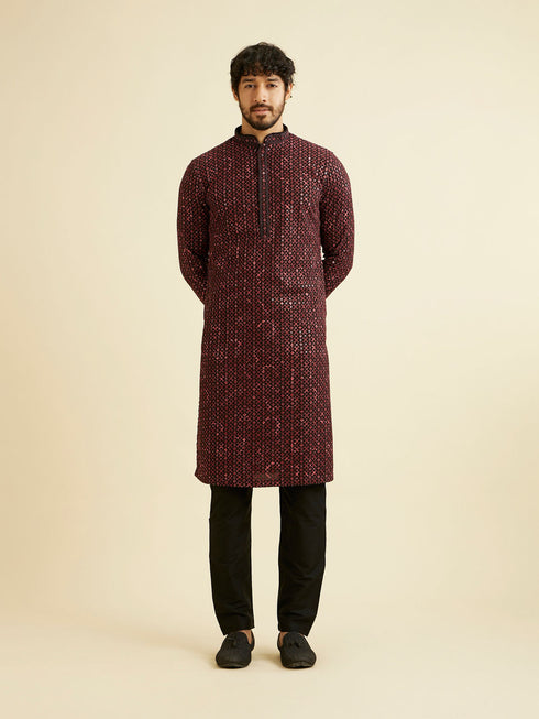 Manyavar Regal Black Kurta Pajama Set
