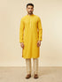 Manyavar Vibrant Yellow Chikankari Embroidered Kurta Set