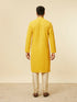 Manyavar Vibrant Yellow Chikankari Embroidered Kurta Set