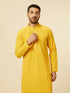 Manyavar Vibrant Yellow Chikankari Embroidered Kurta Set