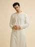 Manyavar Ivory Cream Chikankari Embroidered Kurta Set