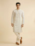 Manyavar Ivory Cream Chikankari Embroidered Kurta Set