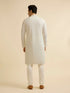 Manyavar Ivory Cream Chikankari Embroidered Kurta Set