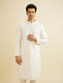 Manyavar Cream White Sequinned Kurta Set
