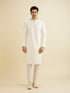 Manyavar Cream White Sequinned Kurta Set