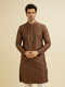 Manyavar Mocha Brown Sequinned Kurta Set