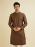 Manyavar Mocha Brown Sequinned Kurta Set