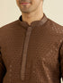 Manyavar Mocha Brown Sequinned Kurta Set