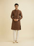 Manyavar Mocha Brown Sequinned Kurta Set