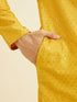 Manyavar Mustard Yellow Sequinned Kurta Set