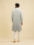 Manyavar Ash Grey Ombre Kurta Set with Chikankari Work