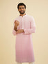 Manyavar Bubblegum Pink Ombre Kurta Set with Chikankari Work