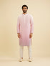 Manyavar Bubblegum Pink Ombre Kurta Set with Chikankari Work
