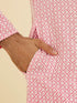 Manyavar Bubblegum Pink Ombre Kurta Set with Chikankari Work