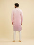 Manyavar Bubblegum Pink Ombre Kurta Set with Chikankari Work