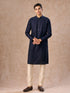Manyavar Mystic Dark Blue Kurta Pajama Set