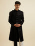 Manyavar Midnight Black Jaal Patterned Sequinned Sherwani Set
