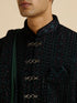 Manyavar Teal Green Sequined Sherwani Set