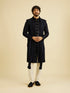 Manyavar Indigo Blue Jaal Patterned Sequinned Sherwani Set
