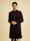 Manyavar Velvety Wine Elegance Sherwani