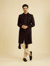 Manyavar Velvety Wine Elegance Sherwani