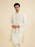 Manyavar Cream Beige Bel Buti Embroidered Jacket Set
