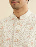Manyavar Cream Beige Bel Buti Embroidered Jacket Set