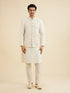 Manyavar Cream Beige Bel Buti Embroidered Jacket Set
