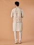 Manyavar Sunset Cream Kurta Jacket Set