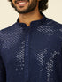 Manyavar Dark Blue Chikankari Kurta Set