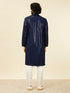 Manyavar Dark Blue Chikankari Kurta Set
