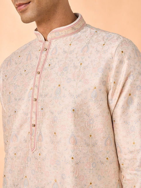 Manyavar Elegant Cream Kurta Pajama