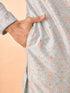 Manyavar Light Blue Splendor Kurta Pajama