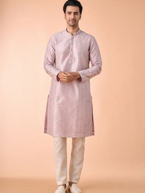 Manyavar Ethereal Lilac Kurta Pajama