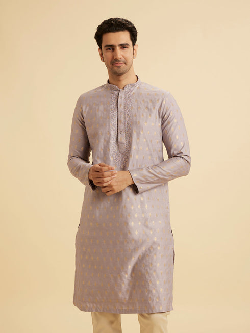 Manyavar Lilac Elegance Kurta Pajama