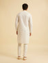 Manyavar Cream Georgette Chikankari Kurta Pajama