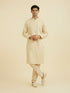 Manyavar Regal Beige Ensemble Kurta Pajama
