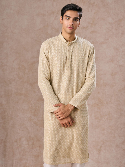 Manyavar Regal Pista Green Georgette Kurta Pajama