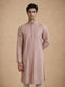 Manyavar Pink Georgette Kurta Pajama Set with Thread Embroidery & Sequin Detailing