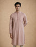 Manyavar Pink Georgette Kurta Pajama Set with Thread Embroidery & Sequin Detailing